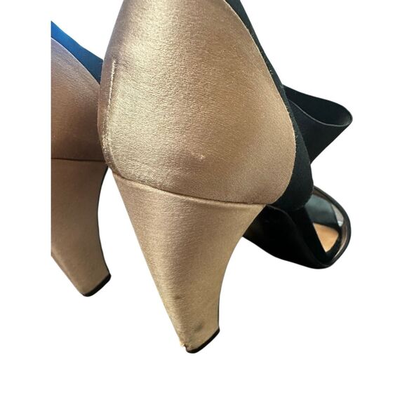 Prada Iconic Retro Satin Sandals Shoes Slingback Peep Open Toe Pumps Size 39 - Picture 12 of 16